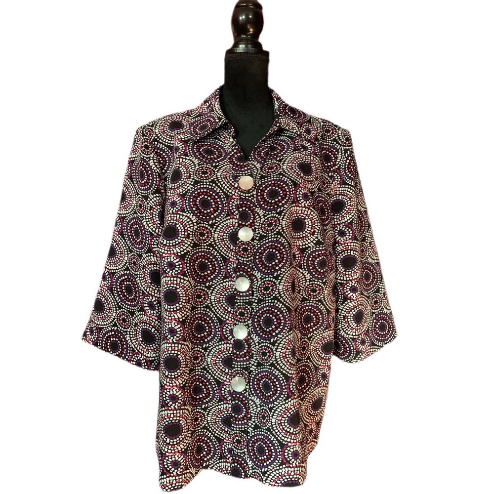 Beautiful Vivid Colorful Vintage Russell Kemp New York Lined Jacket Size 1X